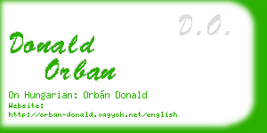 donald orban business card